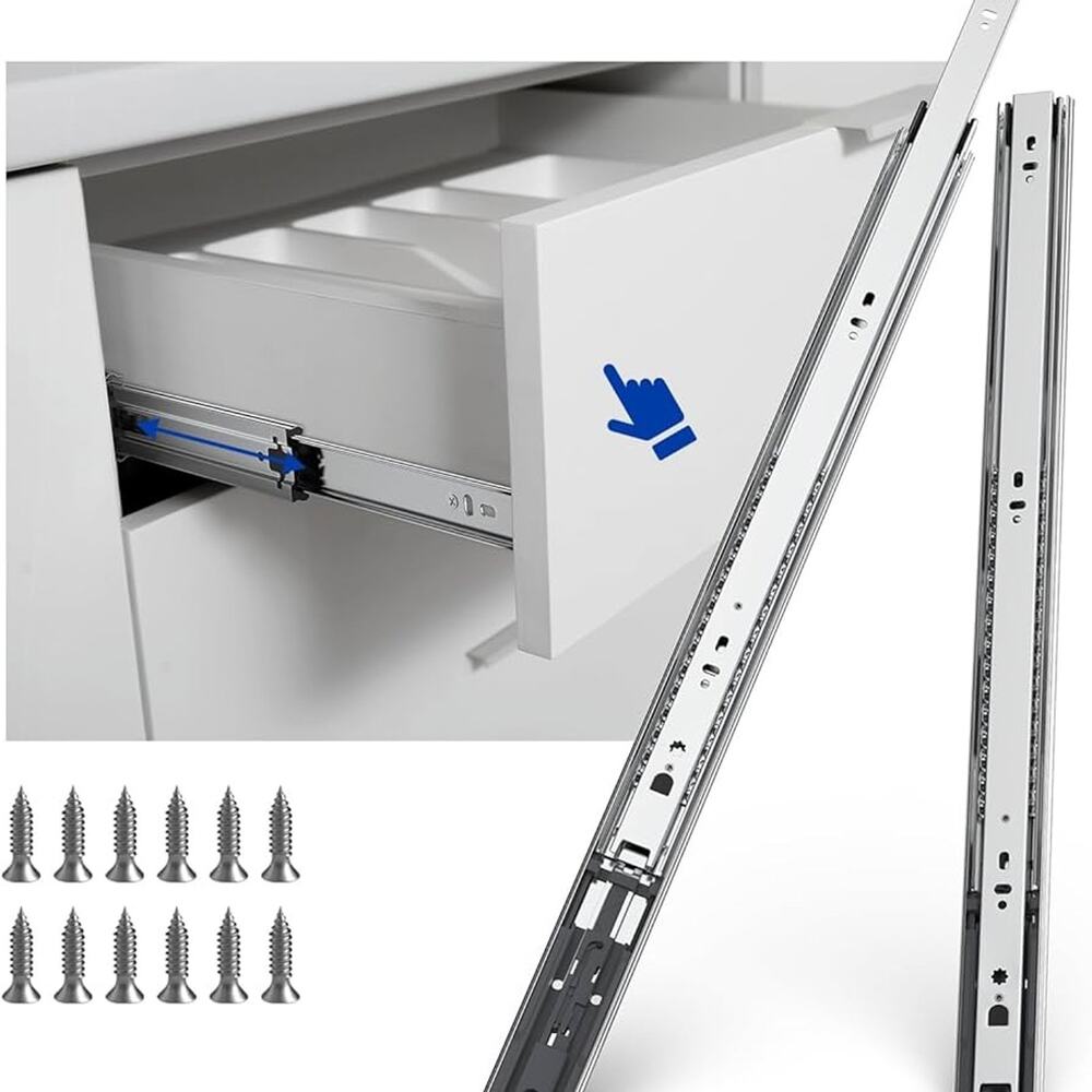 New 22" Full Extension Cabinet Drawer Slides 1 Pair With Screws